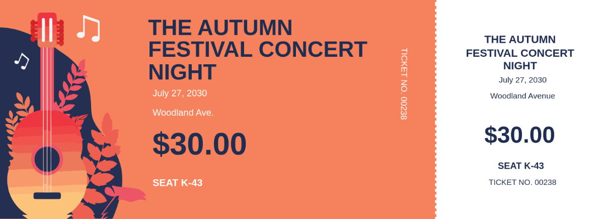 Free Fall Festival Concert Ticket Template