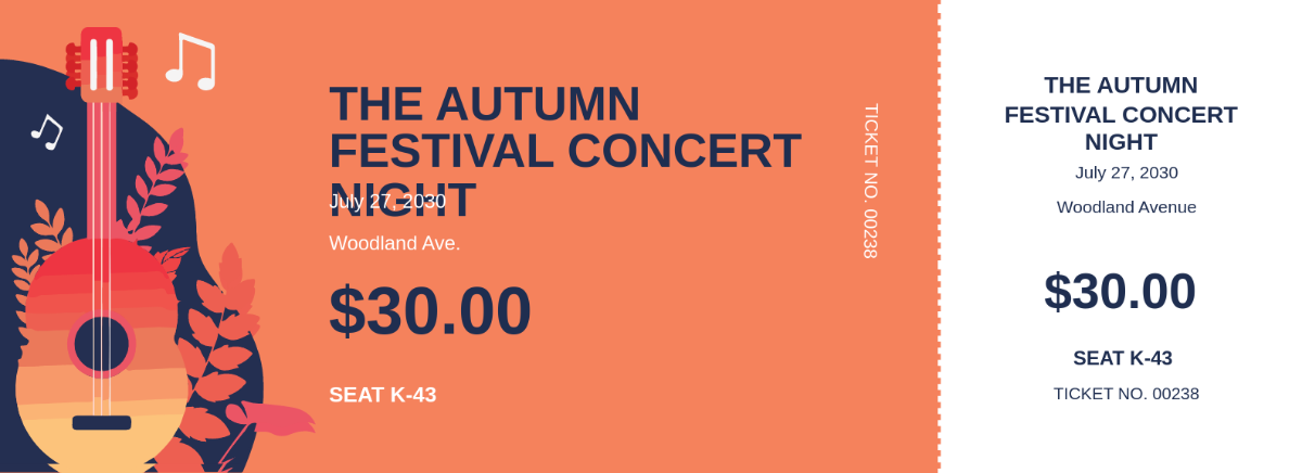 Fall Festival Concert Ticket Template