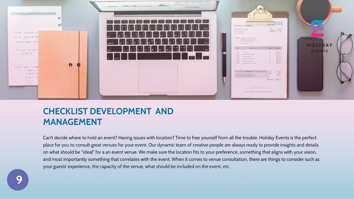 Free Event Planner Presentation Template to Edit Online