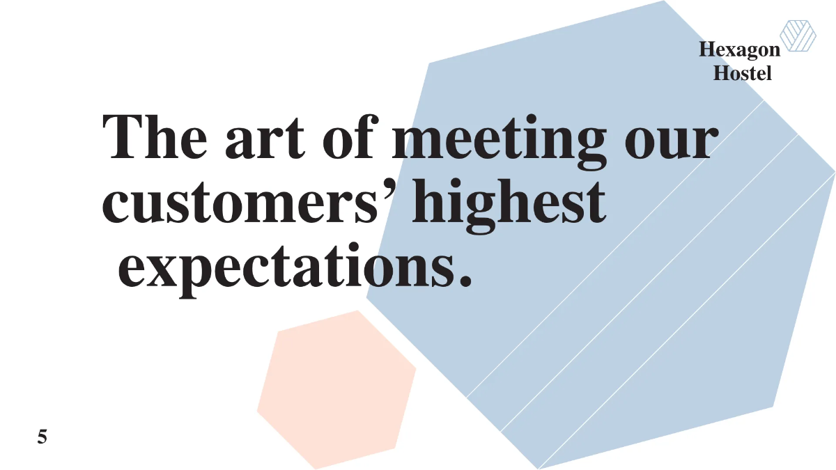 Free Hexagon Hostel Presentation Template to Edit Online