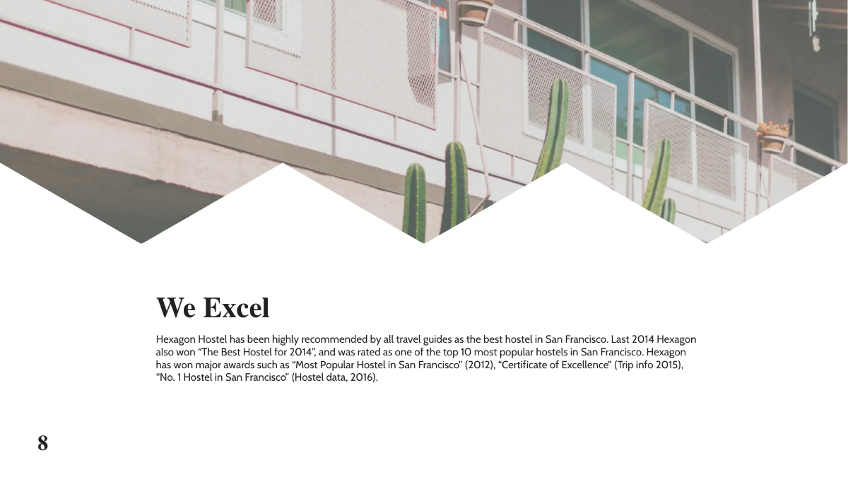 Free Hexagon Hostel Presentation Template to Edit Online