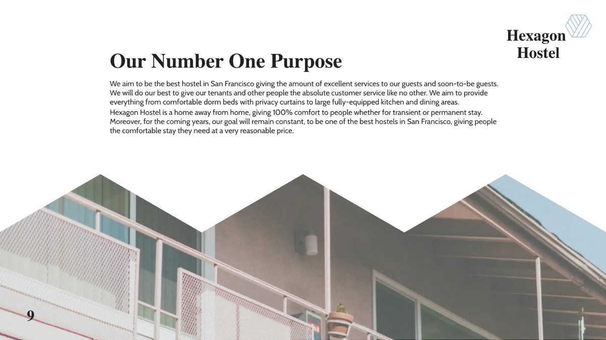 Free Hexagon Hostel Presentation Template to Edit Online