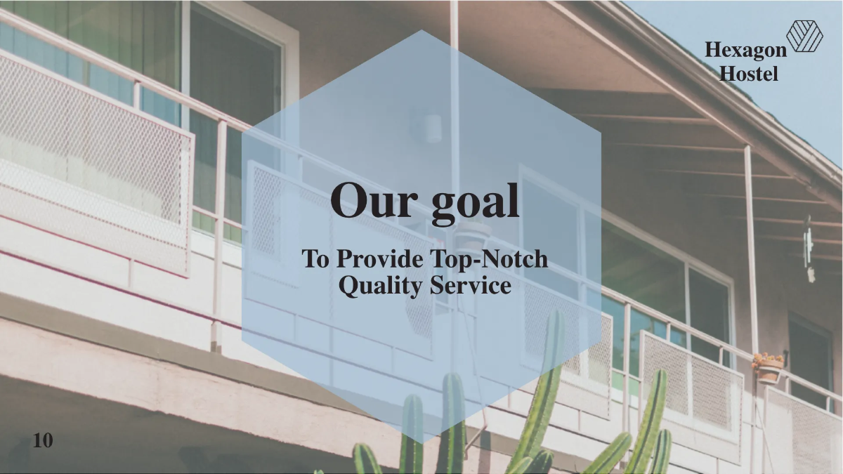 Free Hexagon Hostel Presentation Template to Edit Online