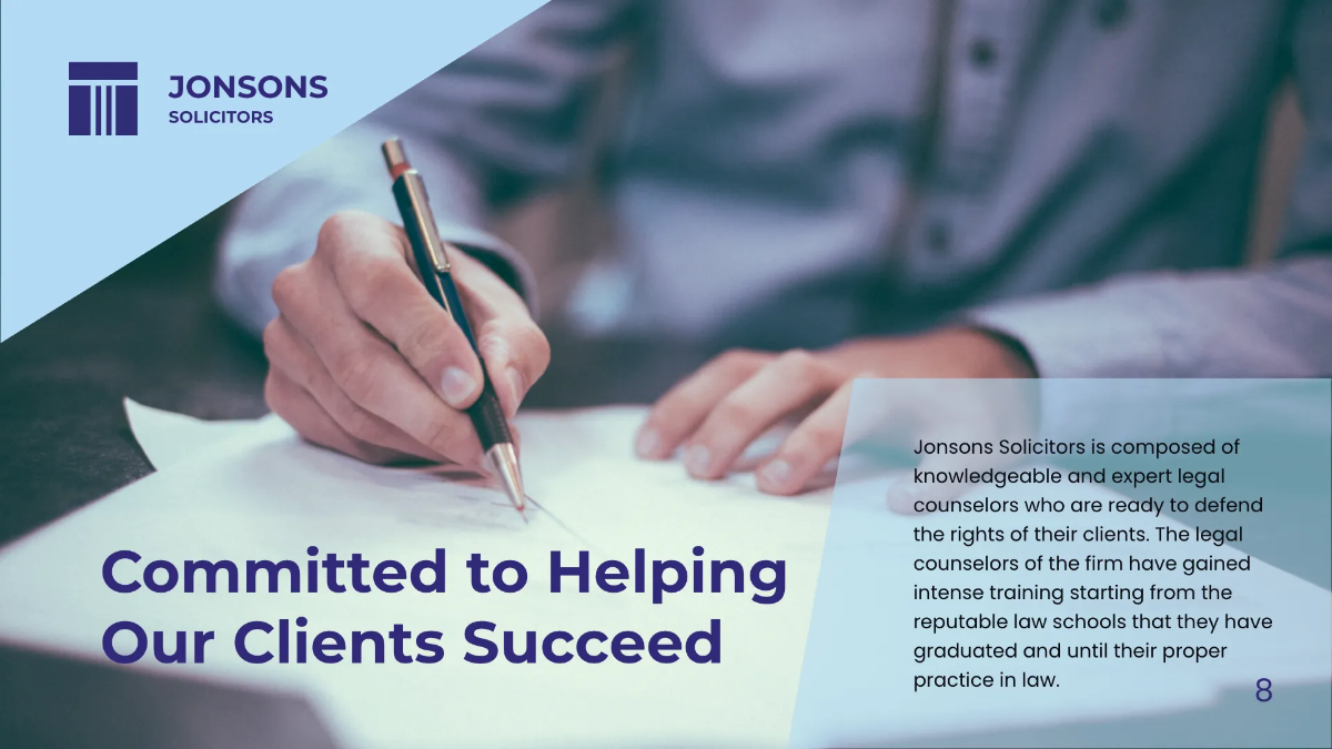 Free Law Firm Presentation Template to Edit Online