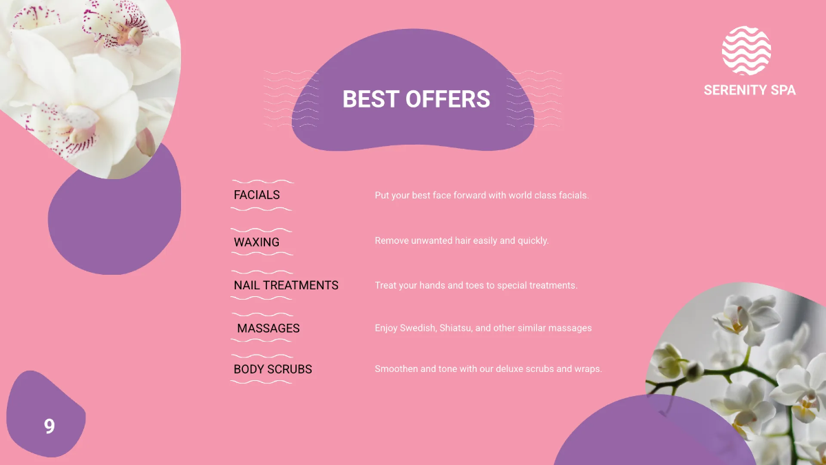 Free Spa Presentation Template to Edit Online