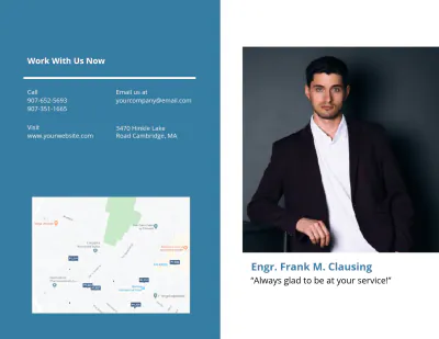 Free Civil Engineer Bi-Fold Brochure Template to Edit Online