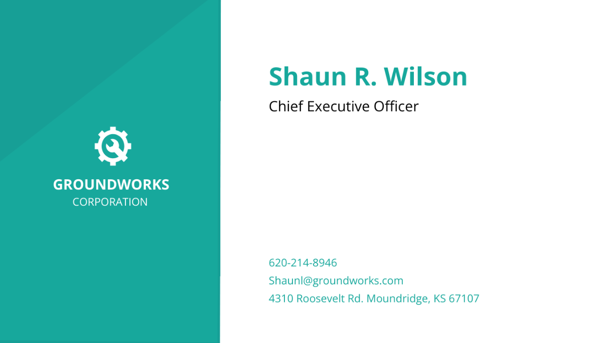 Heavy Equipment Business Card Template