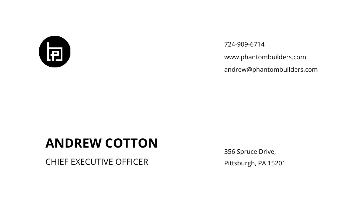 Free Builders Business Card Template to Edit Online