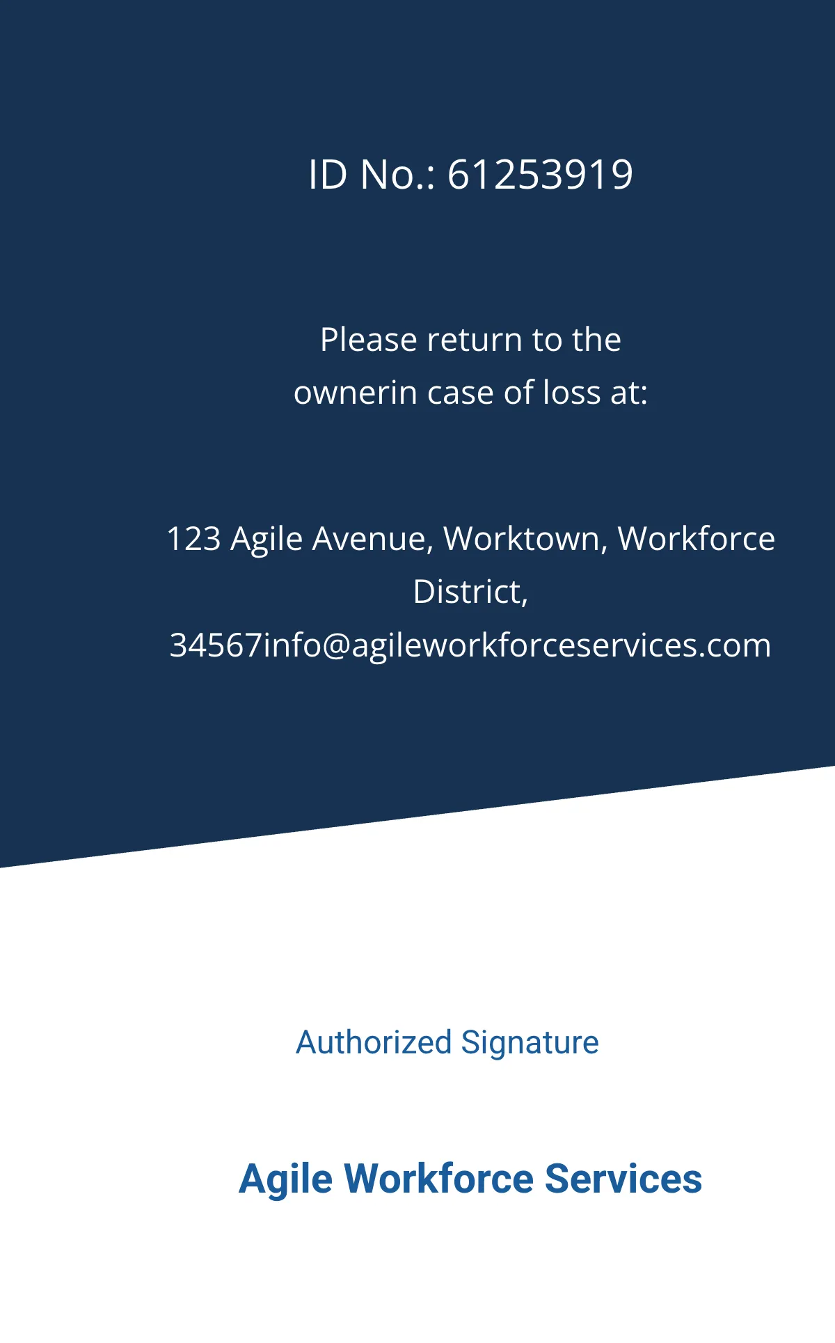 Free Worker ID Card Template to Edit Online