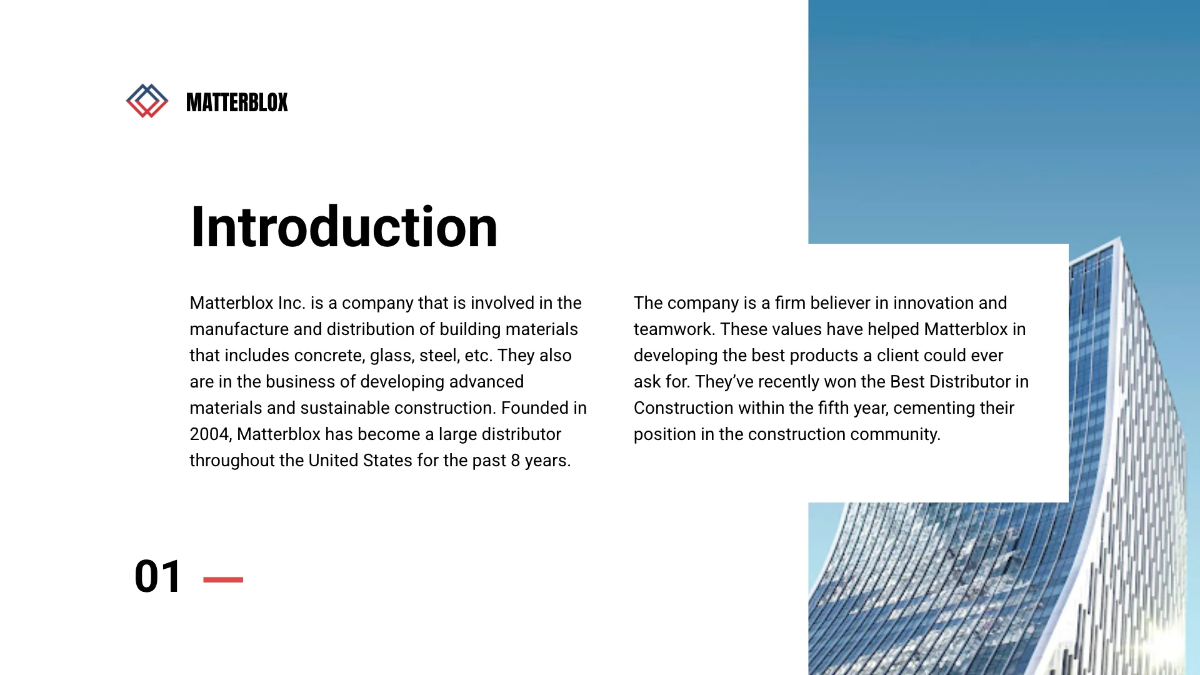 Free Building Materials Presentation Template to Edit Online