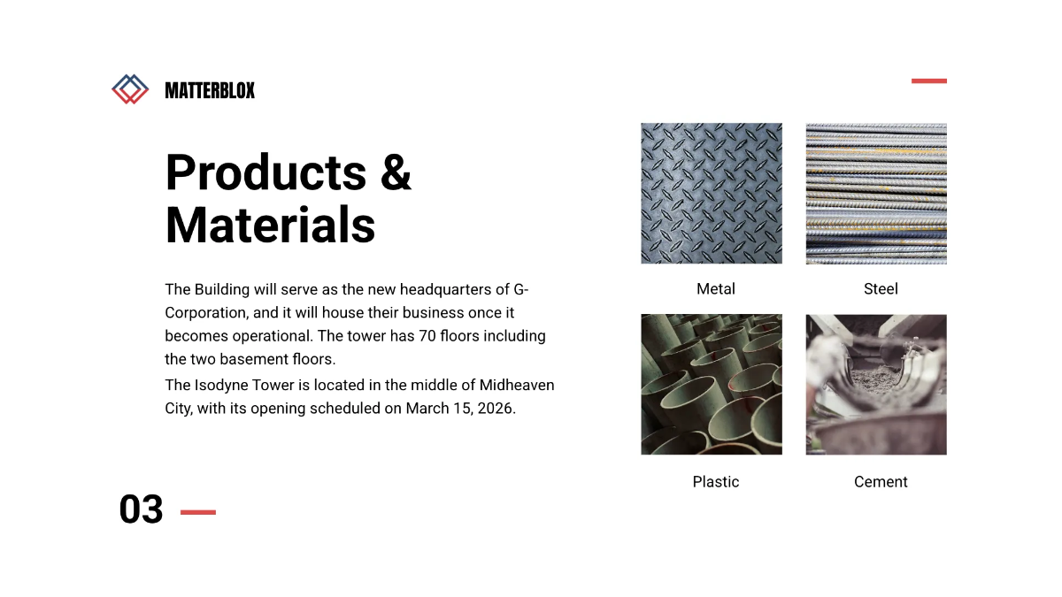 Free Building Materials Presentation Template to Edit Online