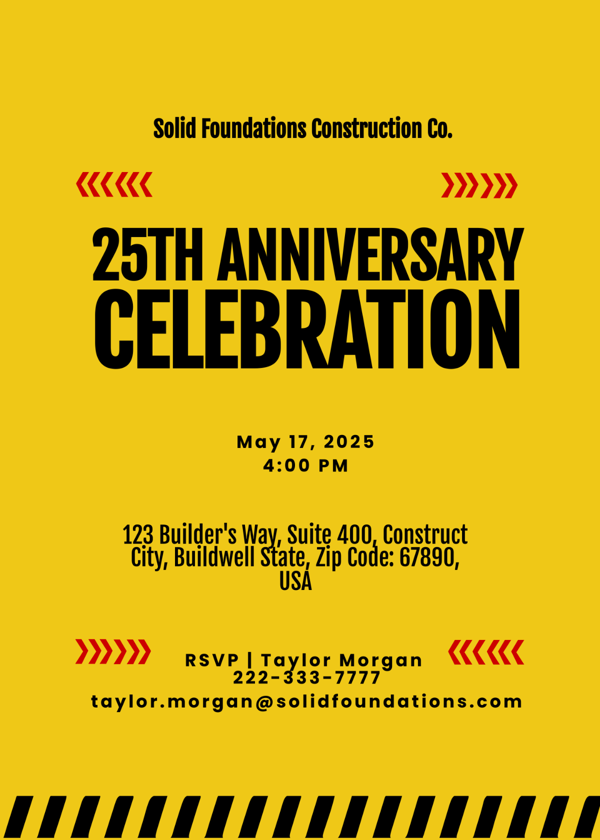Construction Company Party Invitation