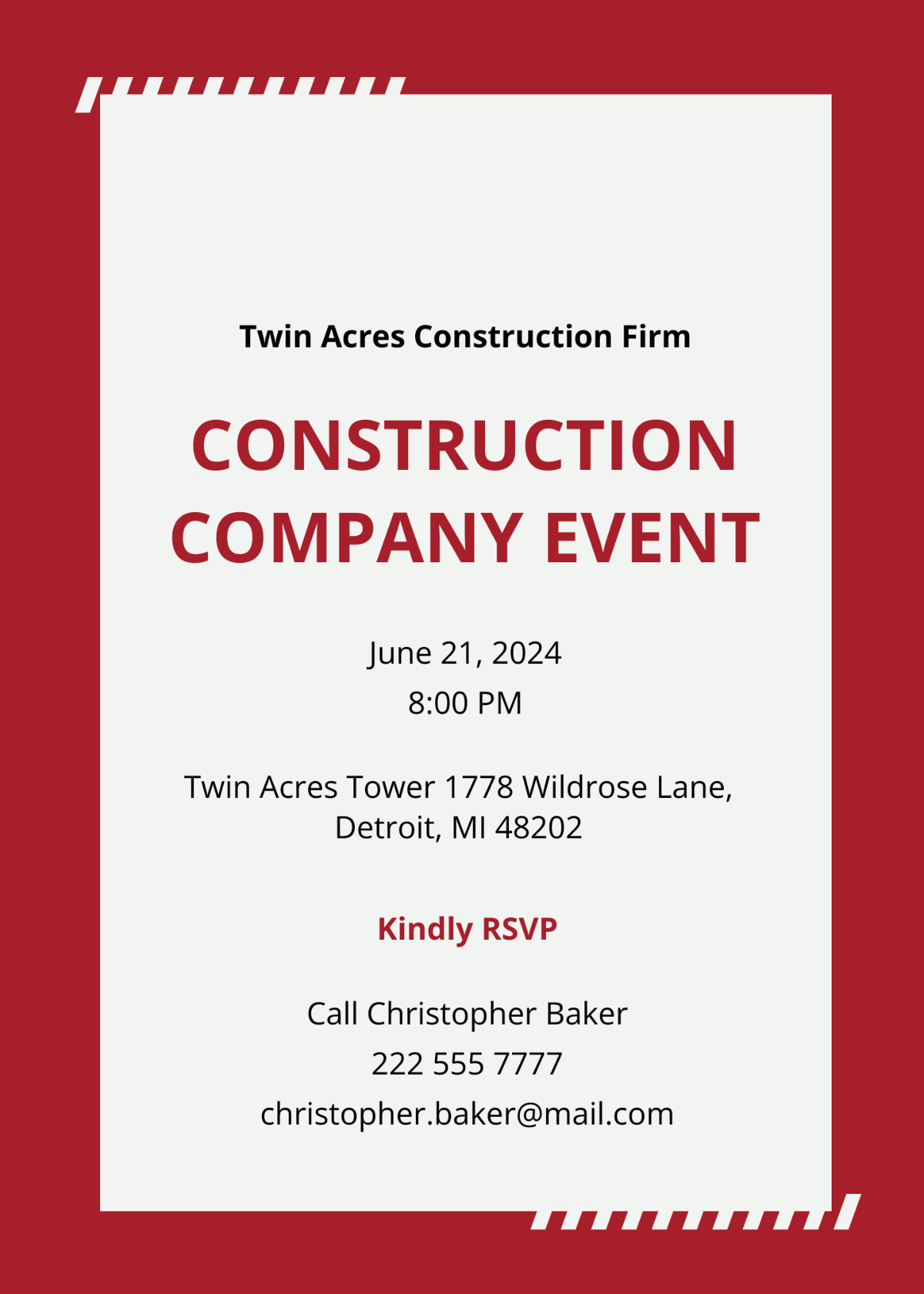 Sample Construction Invitation