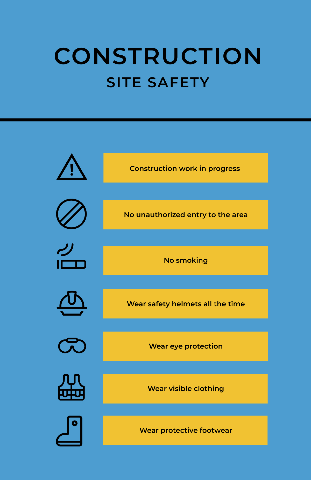 Construction Site Safety Poster Template
