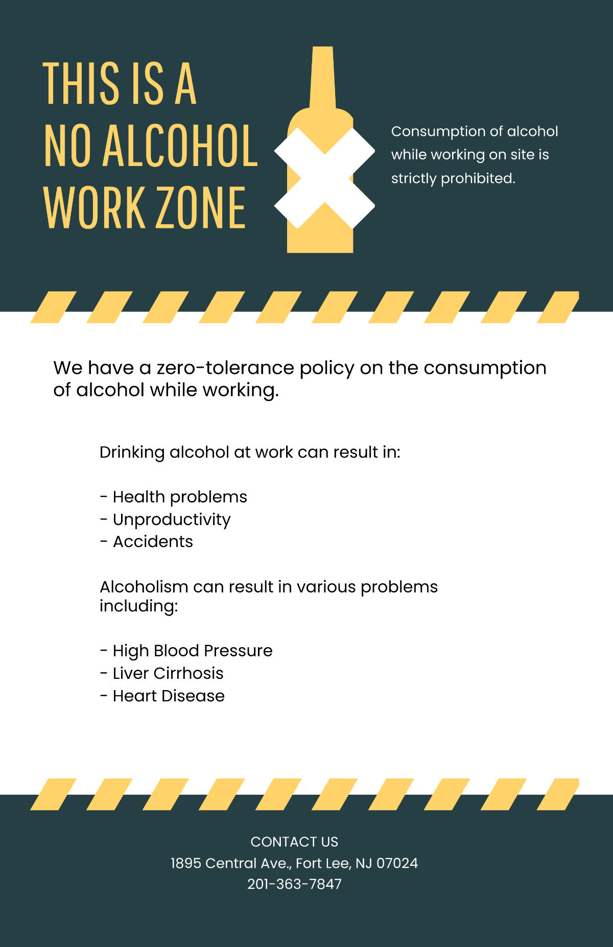 Editable Alcohol at Work Poster Template