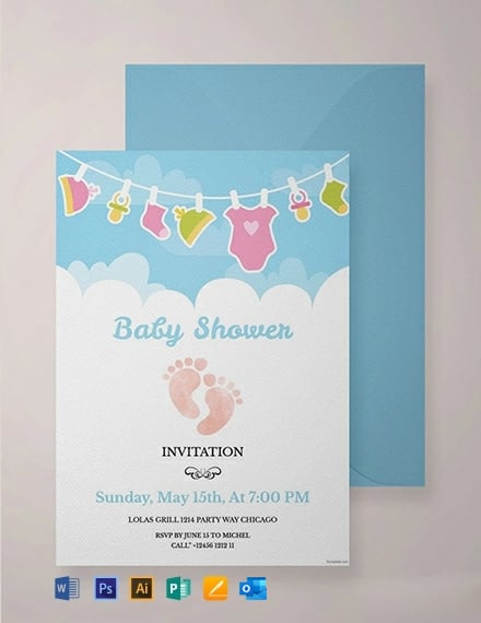 baby shower invitation card editable