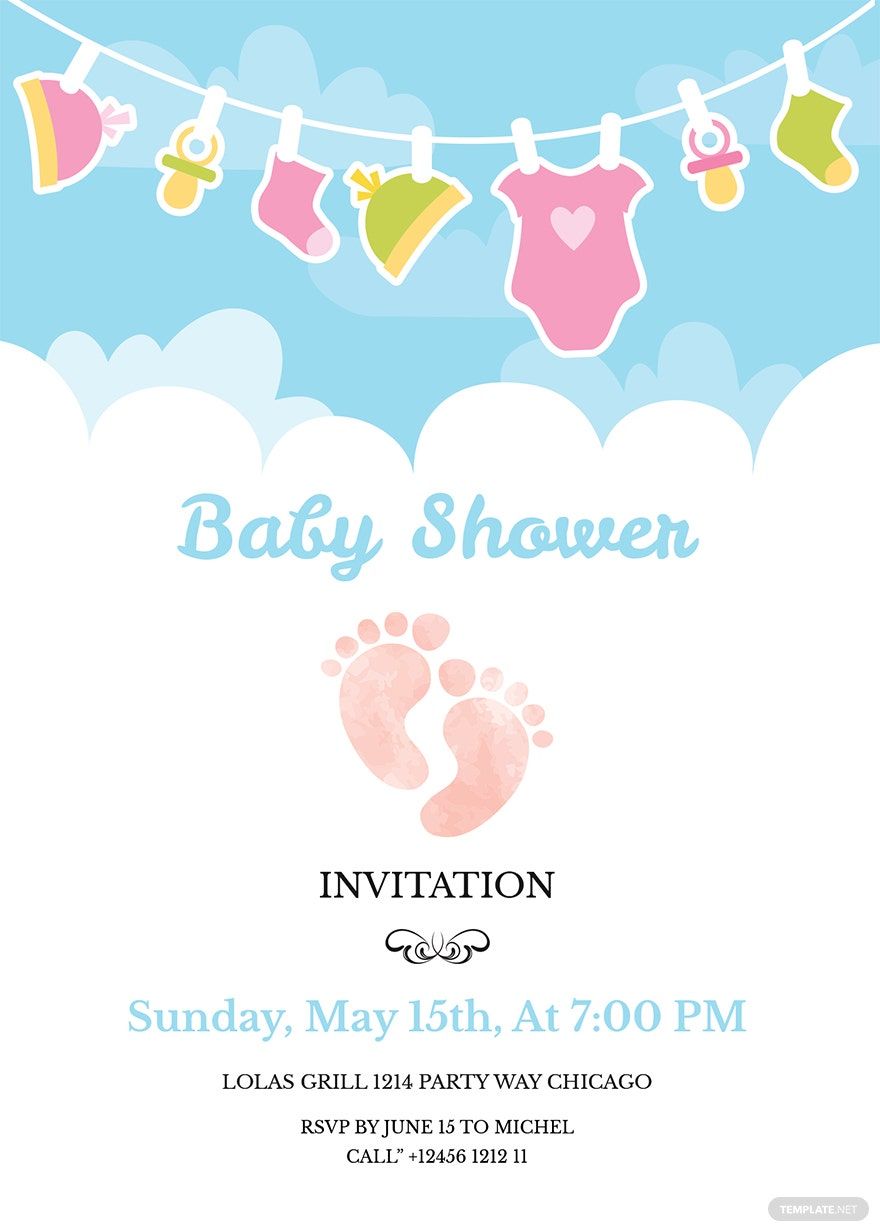 Printable Editable Free Baby Shower Invitation Templates For Word 