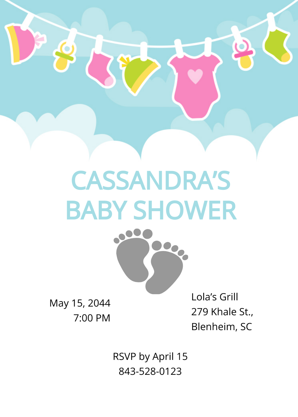 Basic Baby Shower Invitation Template