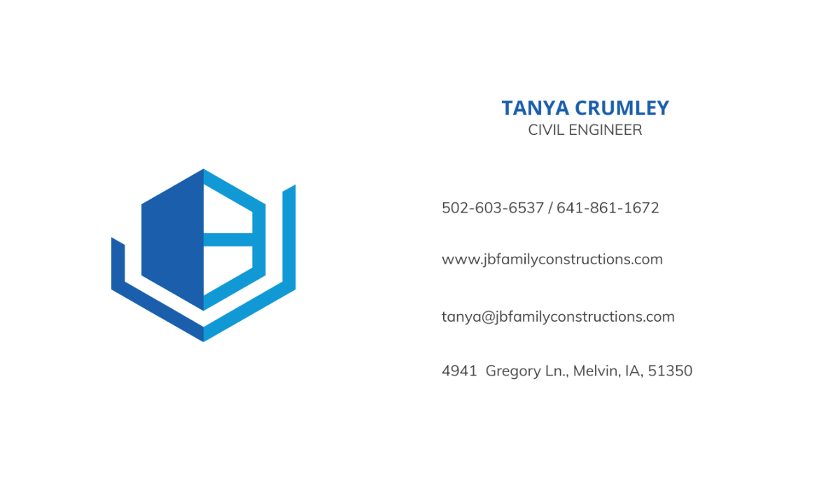 Civil Engineering Business Card Template