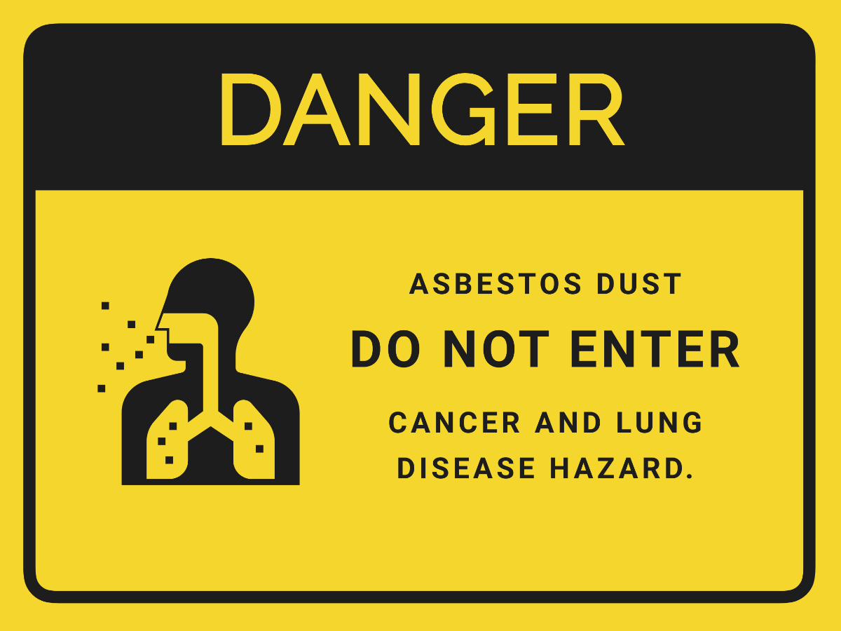 Asbestos Dust - Do Not Enter Sign Template