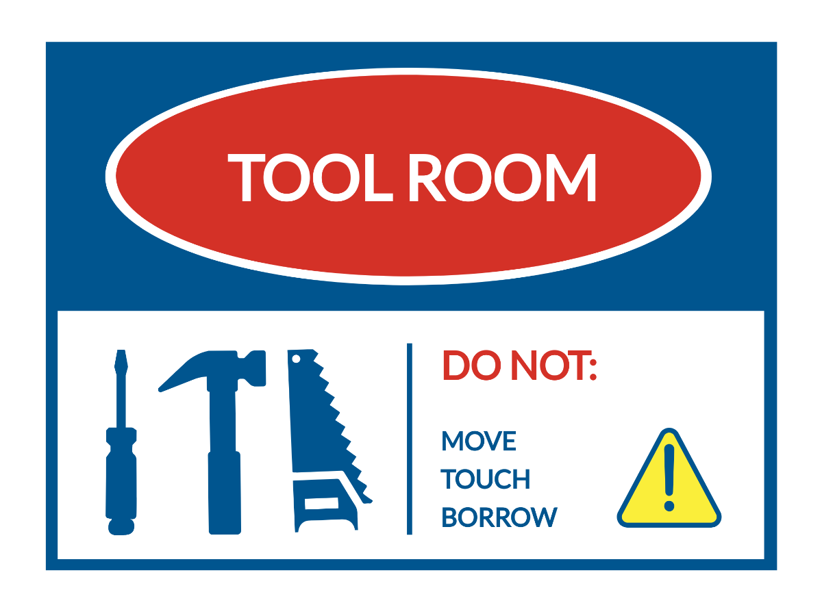 Tool Room Sign Template