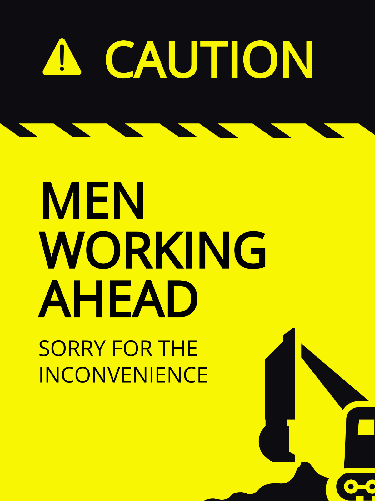 Caution Workers Ahead Sign Template