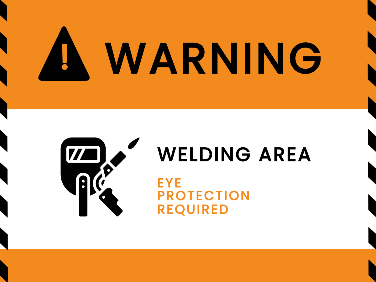 Caution Arc Welding Sign Template