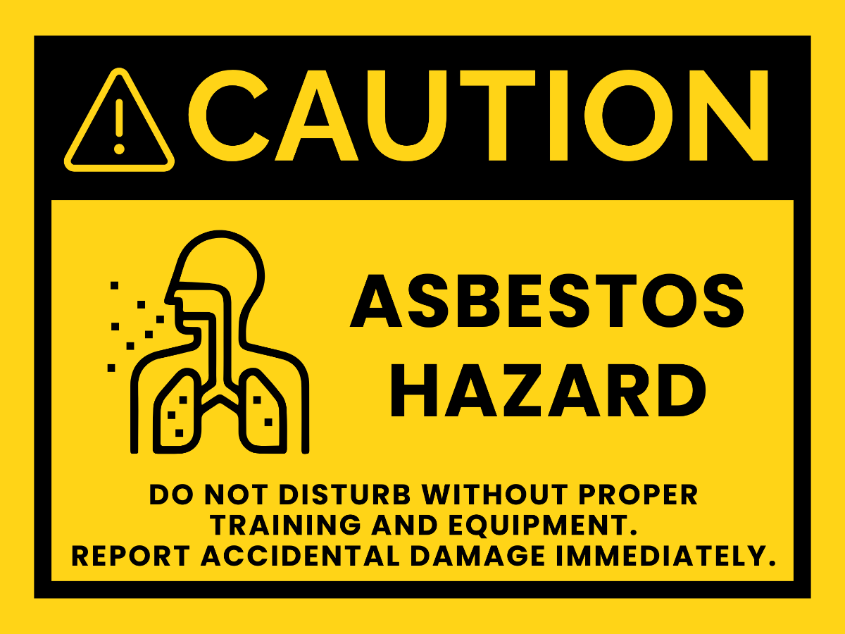 Danger Asbestos Do Not Disturb Material - Health and Safety Sign