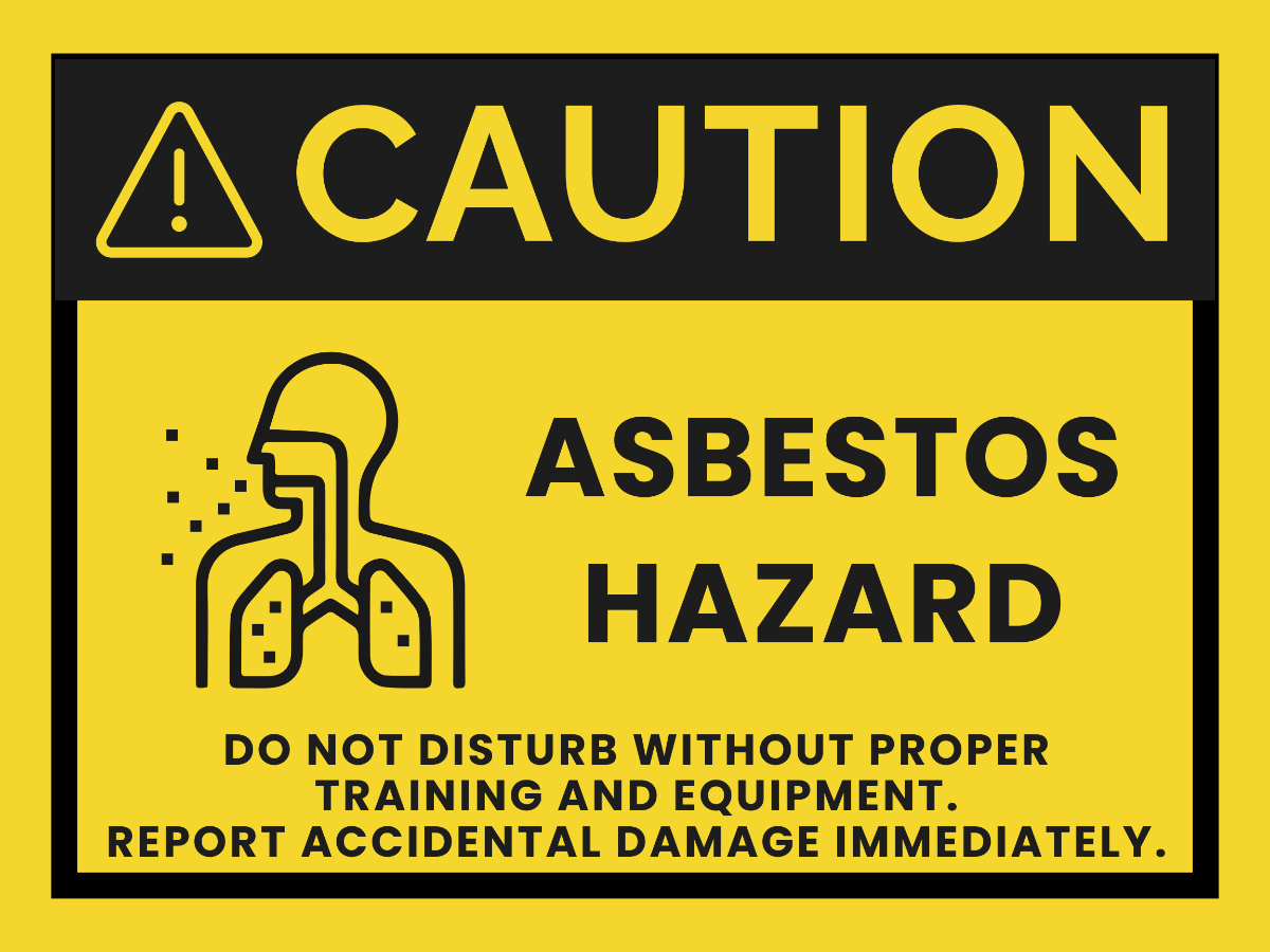 Danger Asbestos Do Not Disturb Material - Health and Safety Sign Template - Edit Online & Download