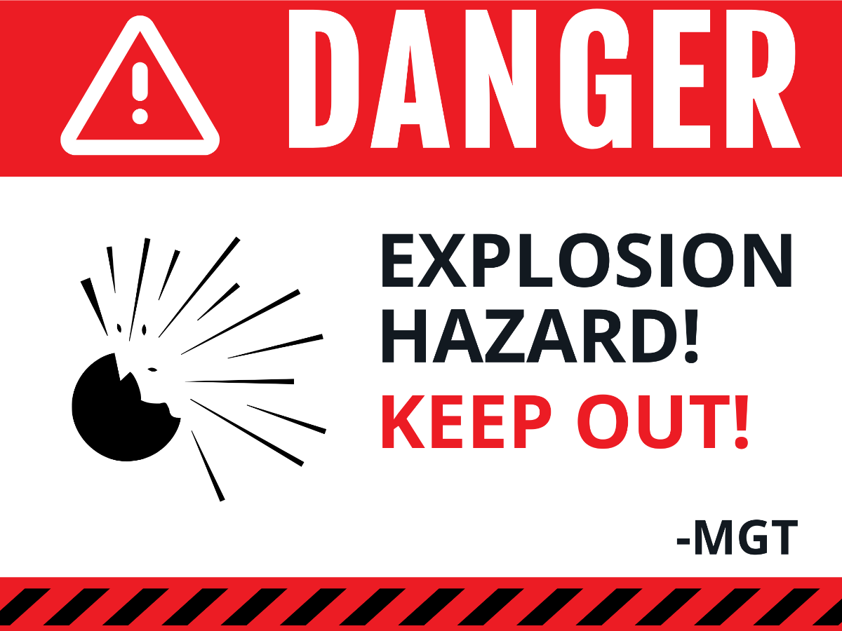 Danger Explosive Sign Template - Edit Online & Download