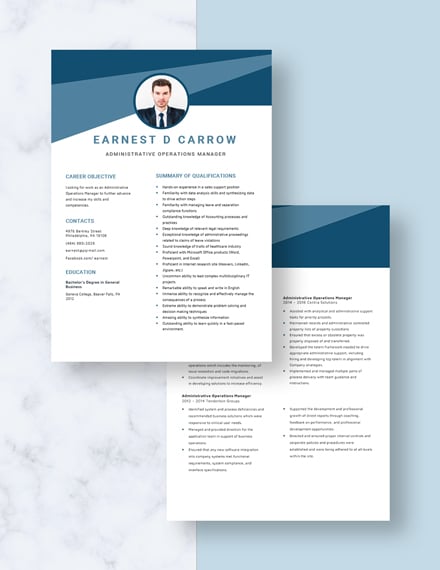 Administrative Operations Manager Resume Download