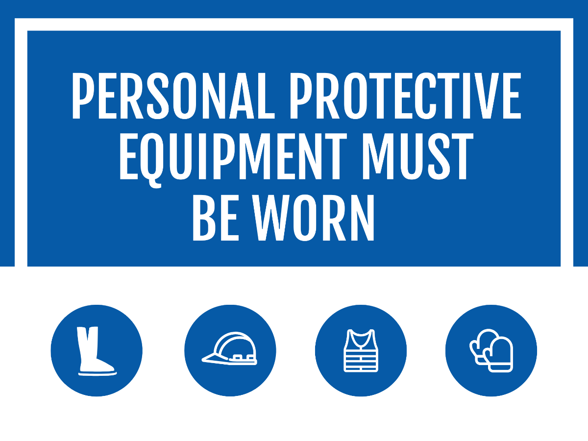 Personal Protective Equipment Must be Worn Sign