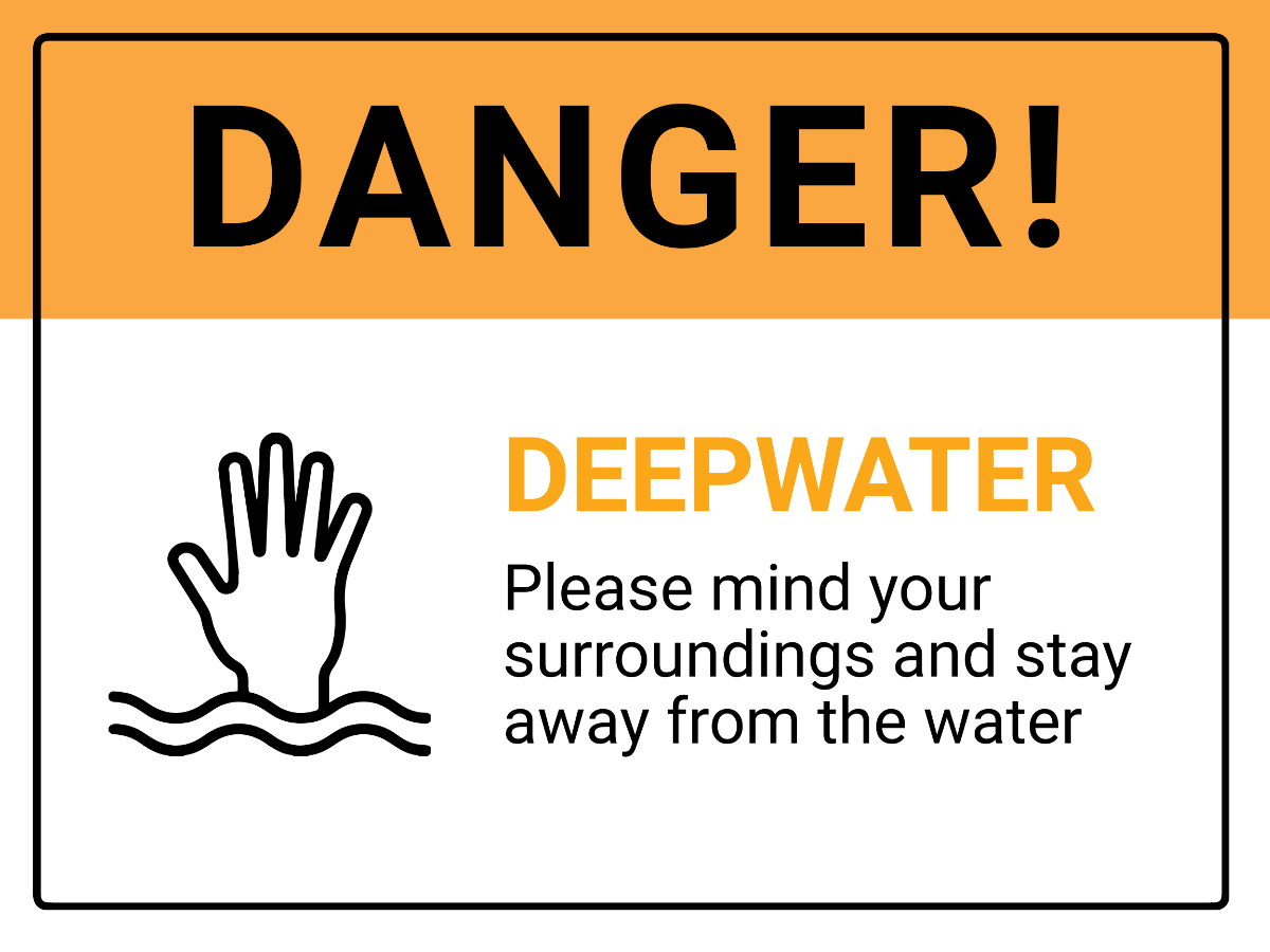 Danger Deep Water Sign Template