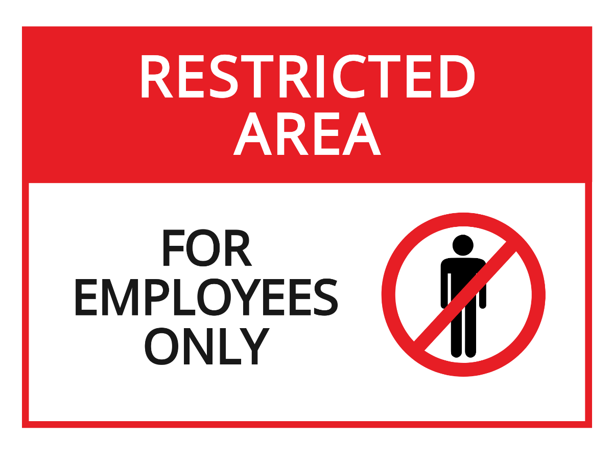Restricted Area Employees Only Sign Template