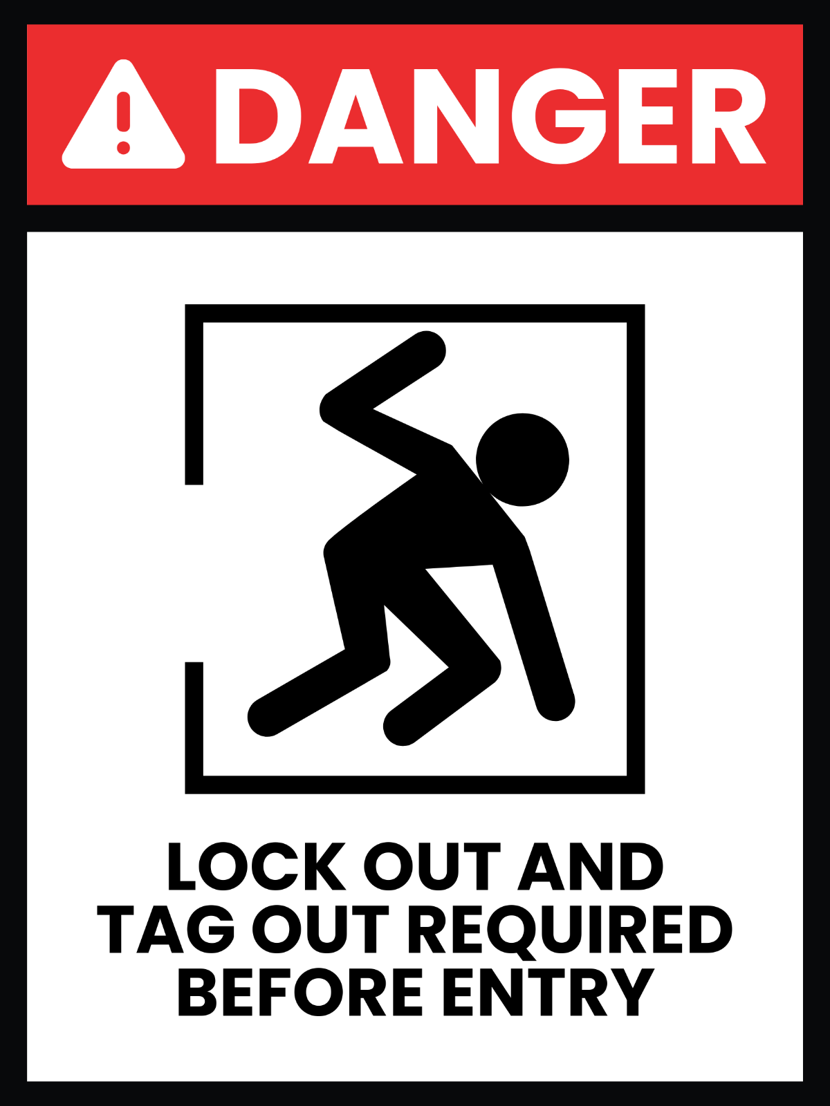 Danger Confined Space/Keep Locked Stanchion Sign