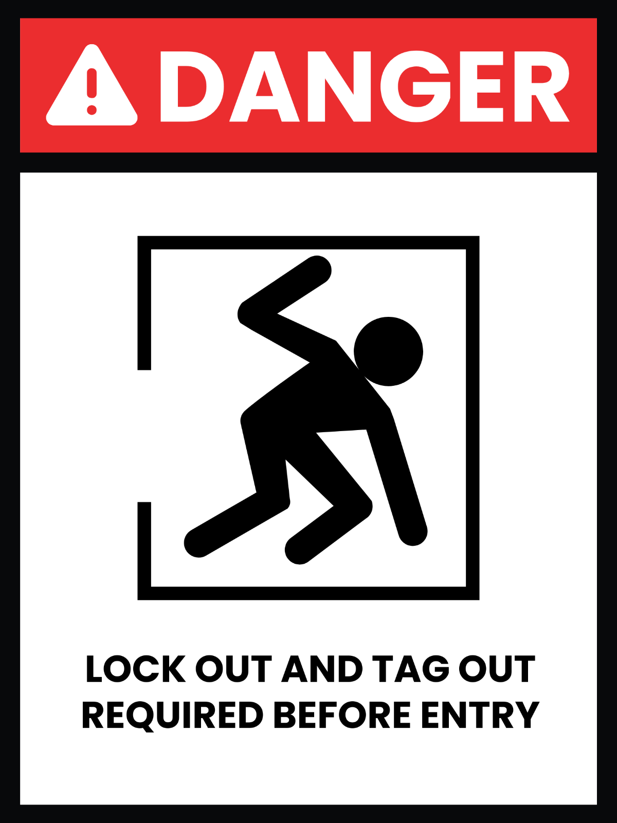 Danger Confined Space/Keep Locked Stanchion Sign Template - Edit Online & Download