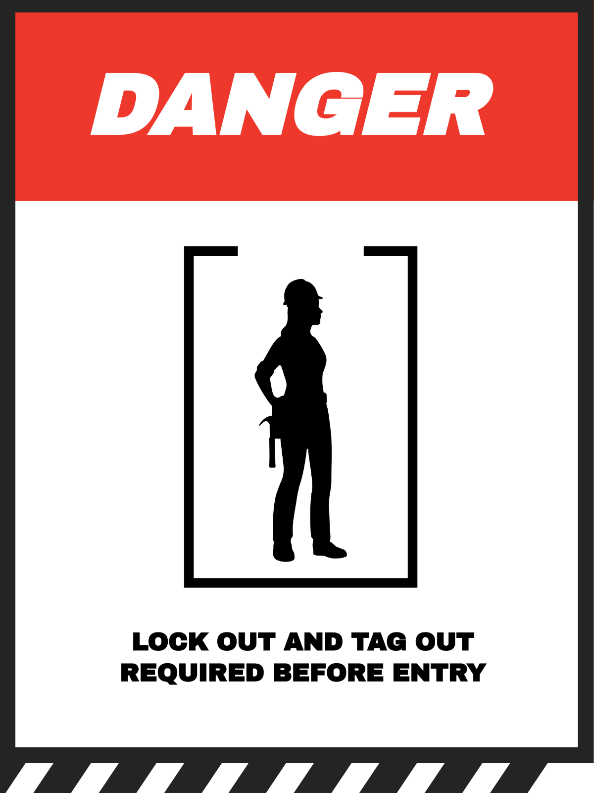 Danger Confined Space/Keep Locked Stanchion Sign Template