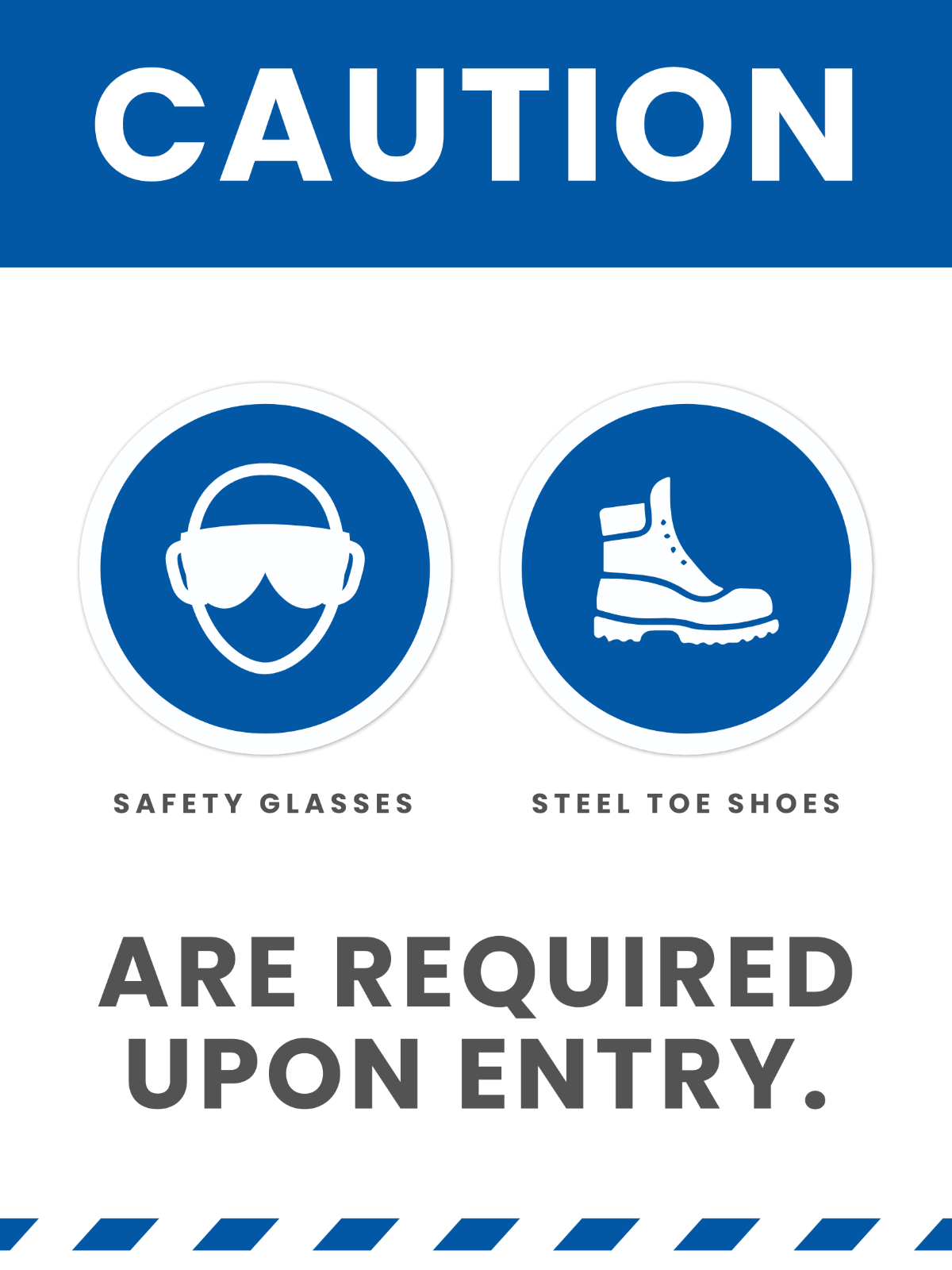 Safety Glasses and Shoes Required Sign Template - Edit Online & Download