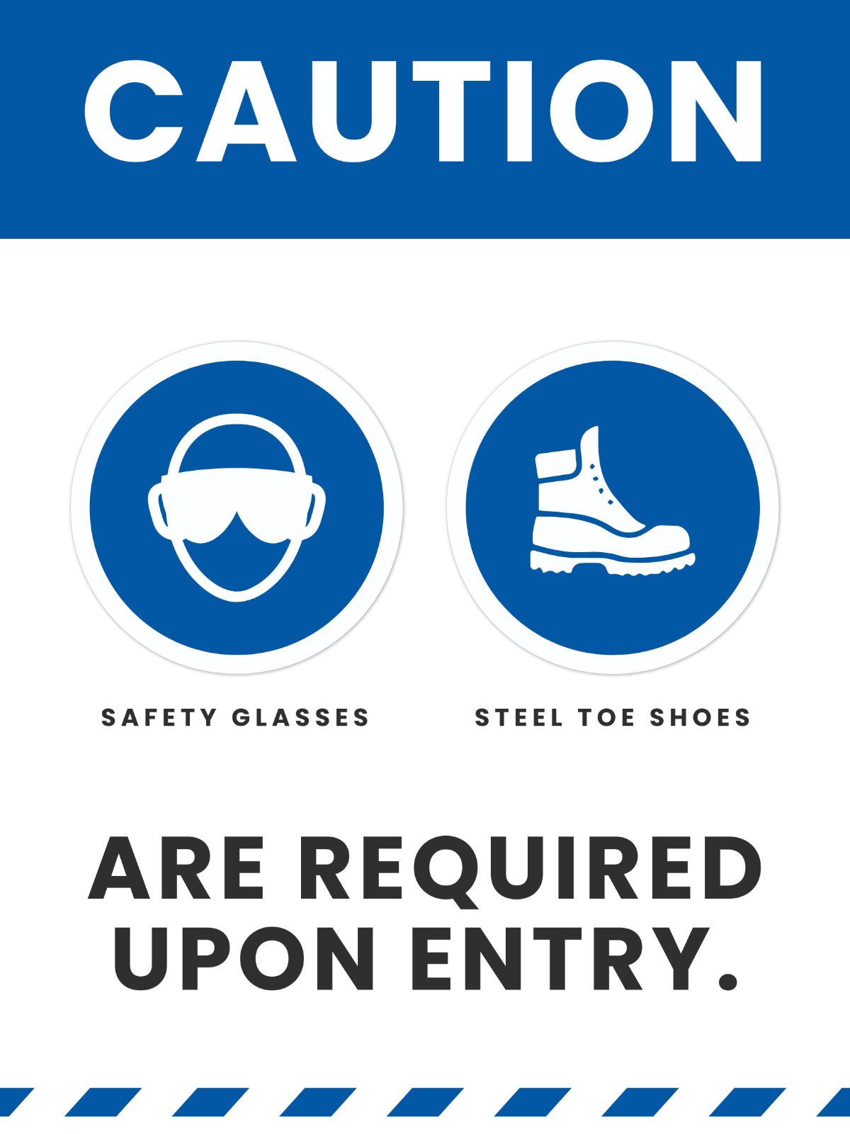 Safety Glasses and Shoes Required Sign Template