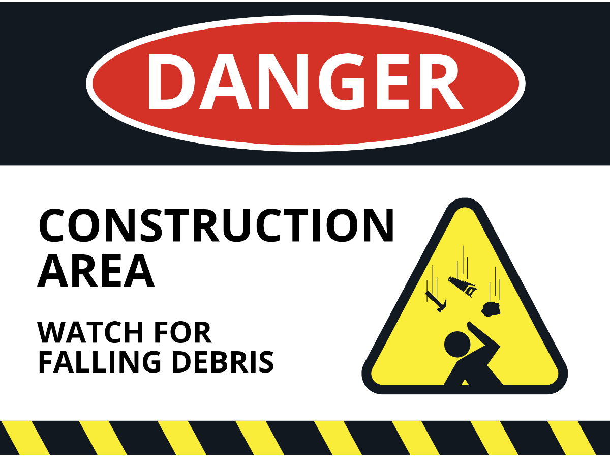 Danger - Falling Material Sign Template