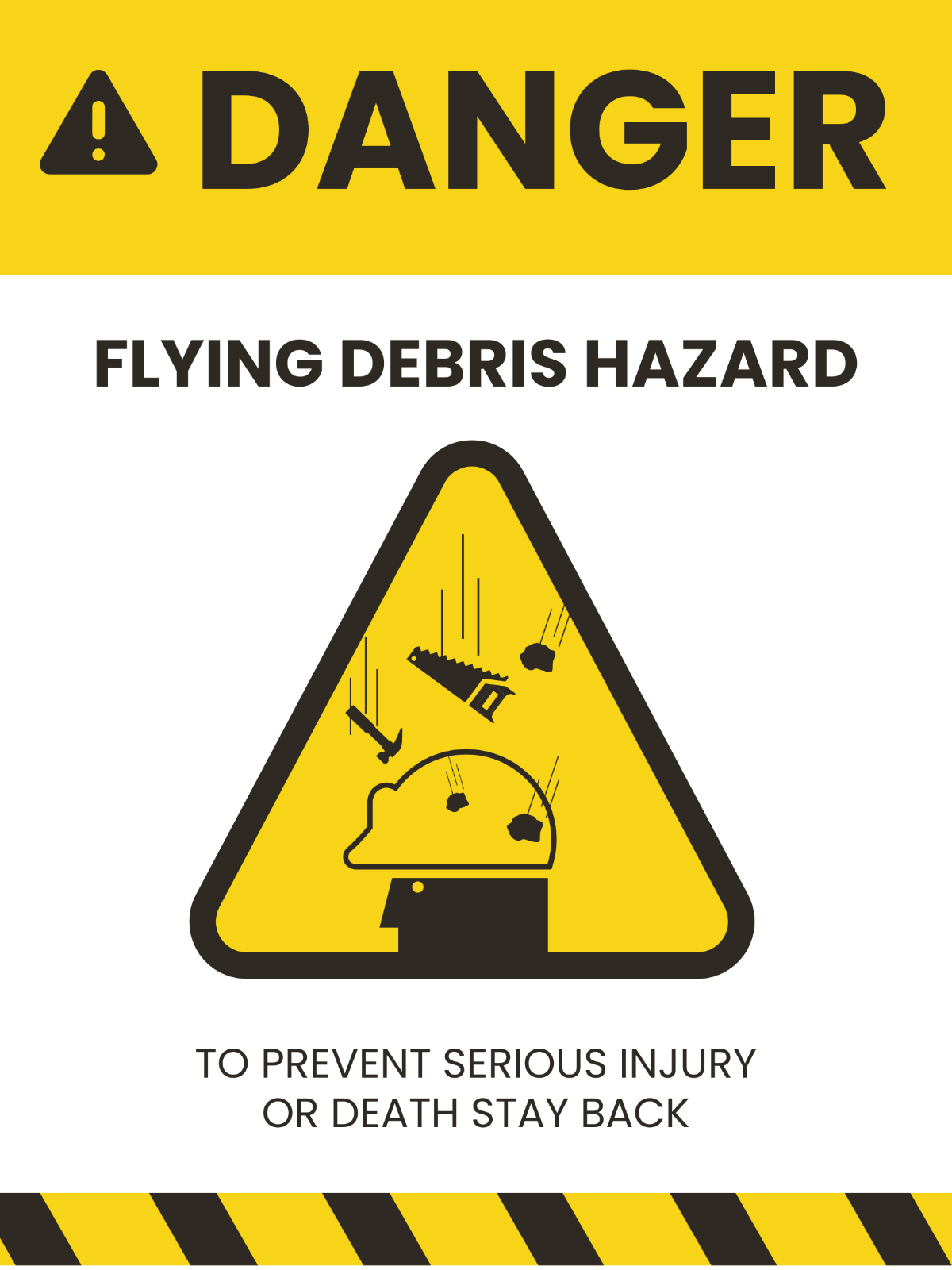 Flying Debris Hazard Sign Template - Edit Online & Download