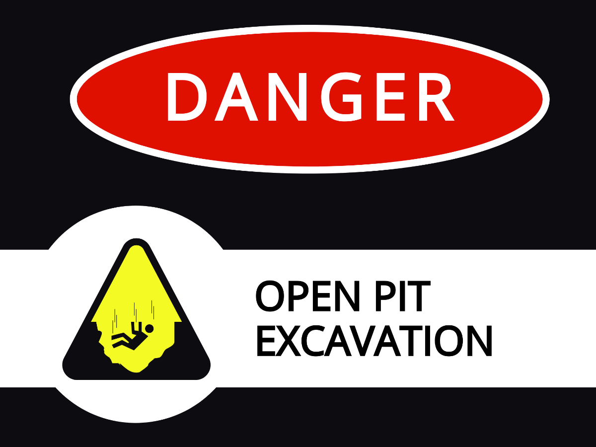 Danger - Open Pit Sign Template