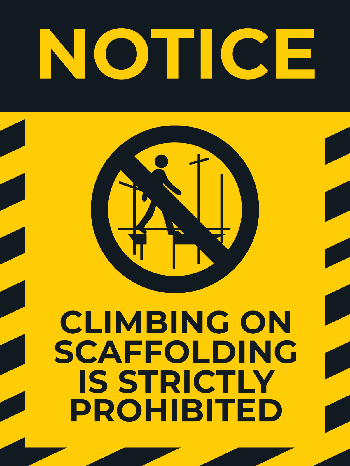 Danger - Do Not Climb on Scaffolding Sign Template
