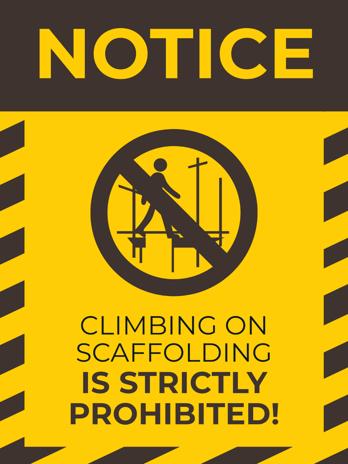 Danger - Do Not Climb on Scaffolding Sign Template - Edit Online & Download