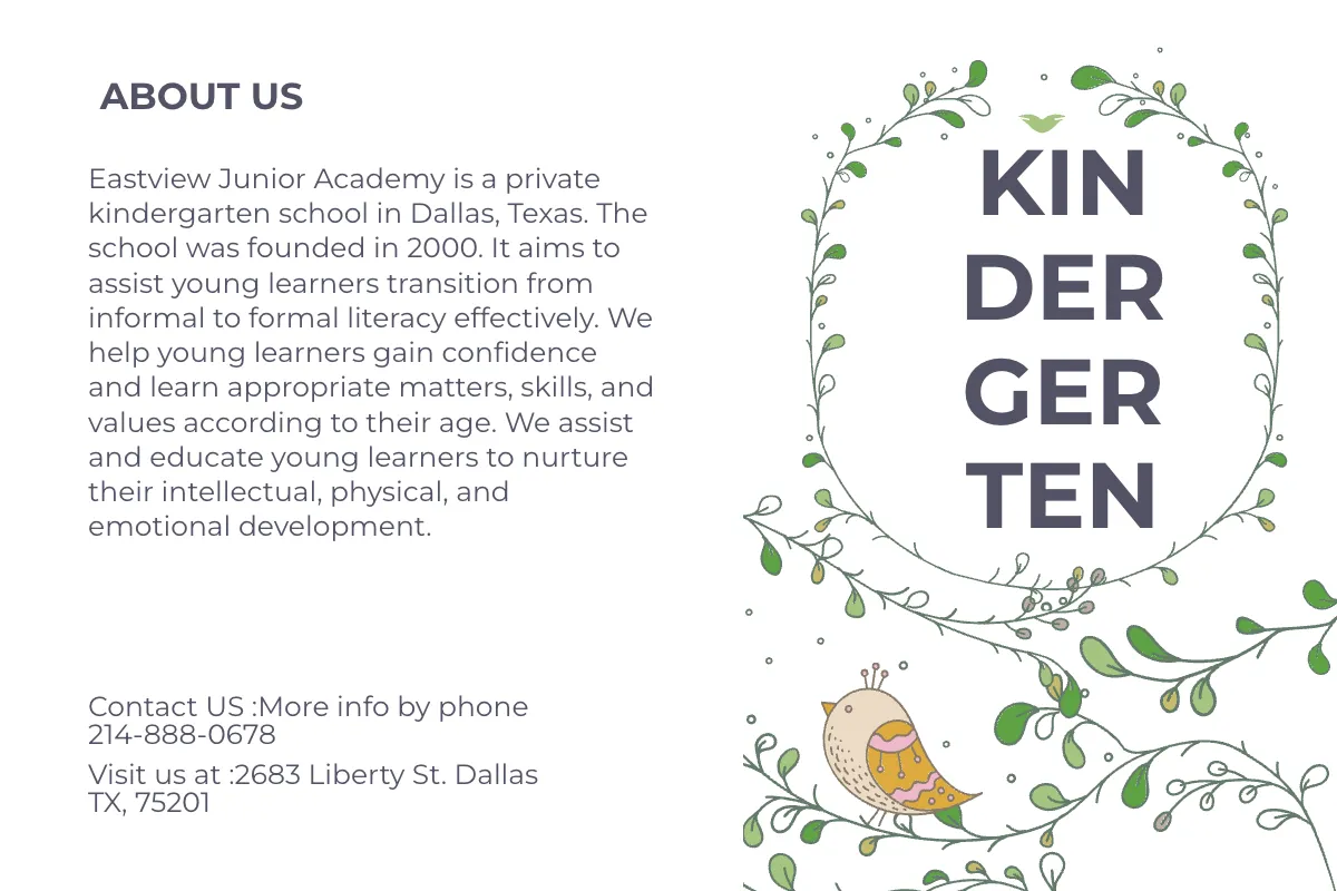 Free Kindergarten Post Card Template to Edit Online