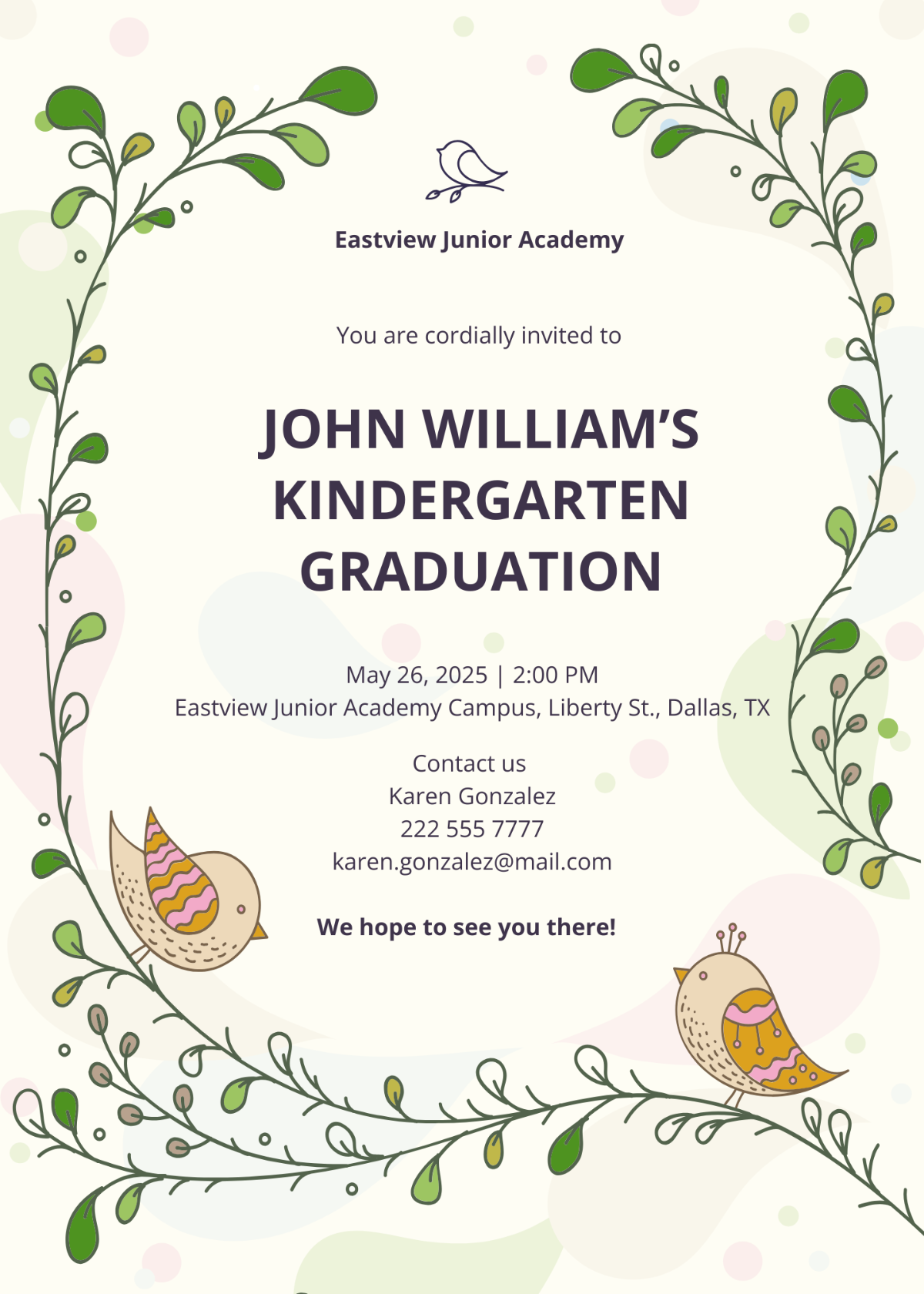 Kindergarten Invitation
