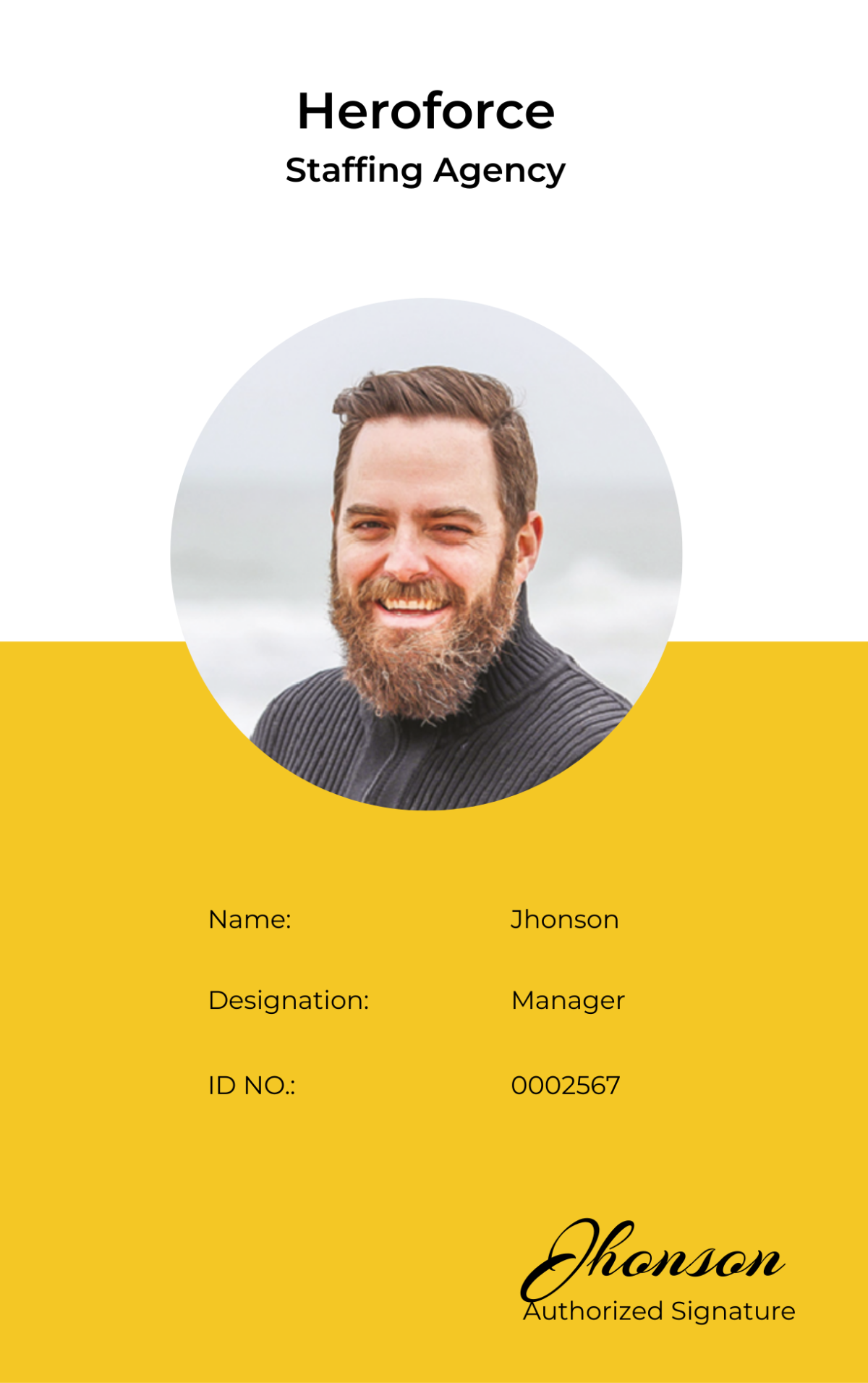 Staffing Agency ID Card Template