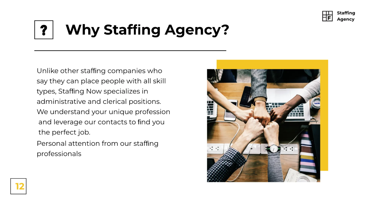 Free Staffing Agency Presentation Template to Edit Online