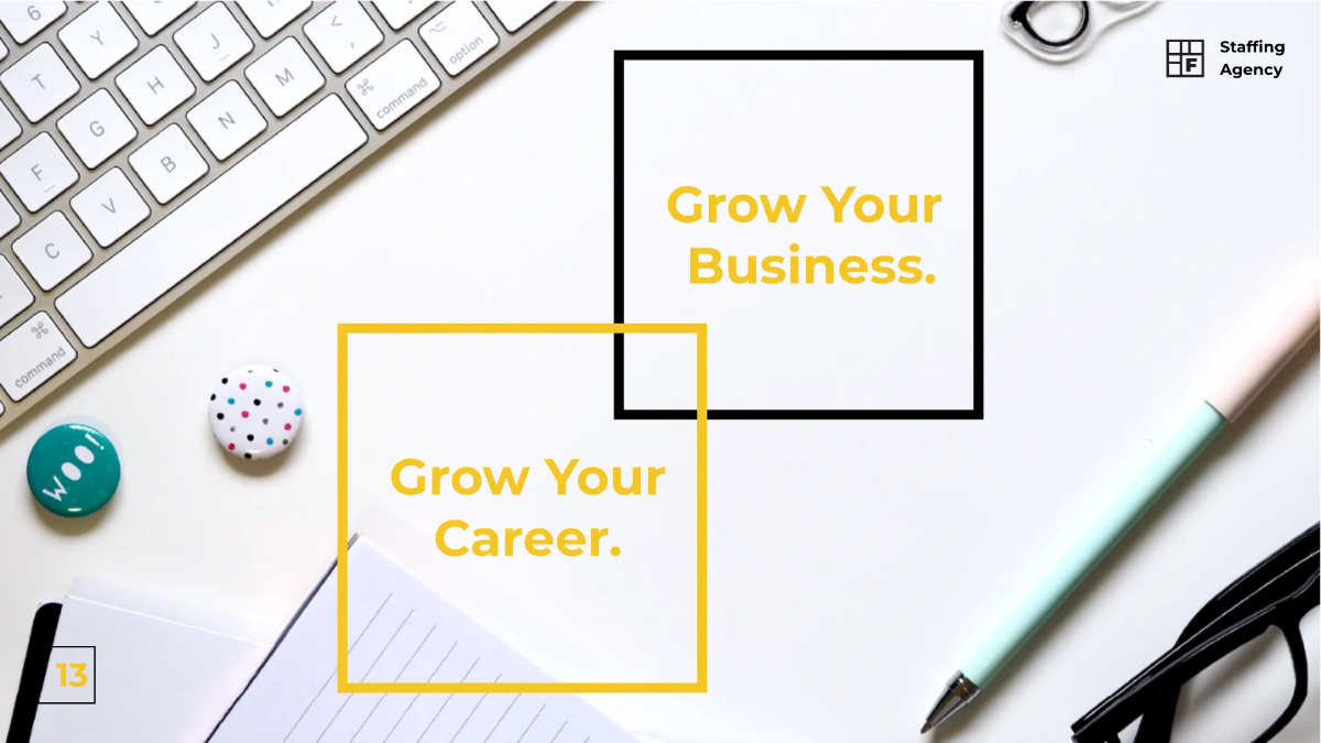 Free Staffing Agency Presentation Template to Edit Online