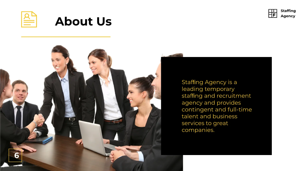 Free Staffing Agency Presentation Template to Edit Online